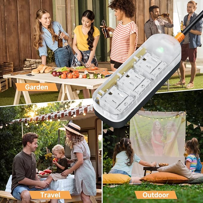 Surge Protector Power Strip, Covozon 3 Outlets 6ft Extension Cord, 1875W Outdoor Power Strip Weatherproof, Mountable Small Power Strip for Home, Outdoor, Travel.