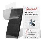 Black Screen Repair Tape, 2" X 180" (15FT) Window Screen Door Repair Kit, Strong Adhesive Fiberglass Patch Tape Mesh