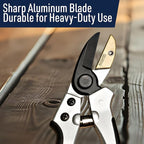 Anvil Pruning Shears for Gardening - 7.75” Heavy Duty Branch Cutter Garden Shears with Rubber Grips for Dry Stems or Small Wood Branches - Hand Pruners for Gardening Tools by Kings County Tools