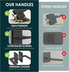 Mega Handles Apex Privacy Door Handle - 1 Pack Reversible Interior Black Door Handle, Heavy Duty Bed & Bath Door Handles with Privacy Door Lock, Fits All Standard Doors - Matte Black