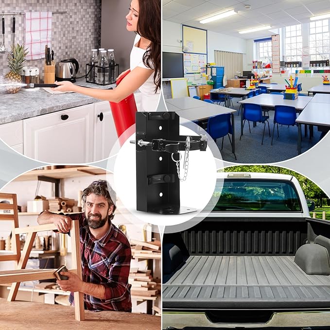 Zonon Heavy Duty Fire Extinguisher Mount Bracket Metal Fire Extinguisher Holder Wall Mount for Home Car Truck, Mini, Small, and Medium Sized(Fits 10lb,Black,2 Pcs)