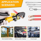 Hydraulic Crimping Tool With 9 Pairs Of Dies, 12 To 2/0 Awg, Hydraulic Wire Battery Cable Lug Terminal Crimper Crimping Tool, Crimping Easier