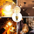 Incandescent Light Bulbs 40W，A19 Vintage Style Edison Light Bulb, 240 Lumen Dimmable 120V E26 Base Amber Glass Retro Bulb Old Fashioned, Squirrel Cage 2200K Warm Yellow Decorative Lamp, 6 Pack