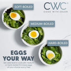 COOK WITH COLOR 6-Egg Capacity Egg Cooker – For Soft, Medium, Or Hard-Boiled Eggs, Rapid Cook Time, Auto Shut-Off & Boil-Dry Protection – Includes Tray, Measuring Cup & Lid – 210W Egg Maker, Navy