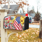 America Flag Patriotic Mailbox Covers - 4th of July Magnetic Standard Size 25.5x21 Inch Summer Floral Bird Waterproof Mailbox Wraps - Post Letter Box Covers - Garden Yard Decor for Outdoor