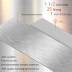 GSCIT Club Silver Edge Banding, 1 1/2 Inch x 25ft Aluminum Brushed Edge Banding PVC Edge Trim for Cabinet Repair Furniture