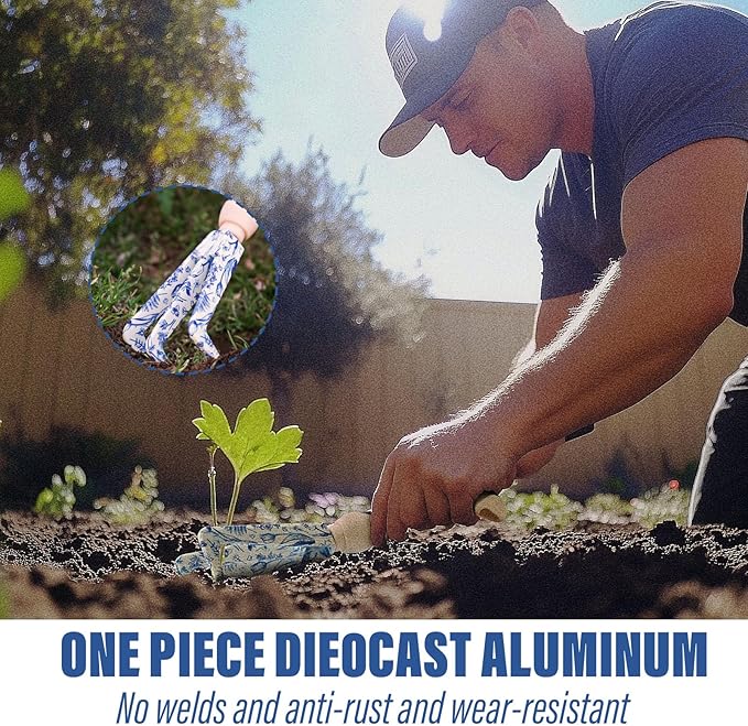 Aimerla Gardening Tool Set of 5 Heavy Duty Aluminum Garden Tools with Non-Slip Rubber Grip, Fashion Garden Bag, Durable Hand Tools for Gardener, Weeding, Gardening Gifts for Women,Men - Floral