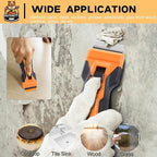 REXBETI Razor Blade Scraper Tool, 2 Pack Razor Scraper with Extra 314Pcs Razor Blades -14Pcs Metal and 300Pcs Plastic Blades, Cleaning Scraper Tool, Cooktop, Paint, Glass Scraper