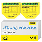 Shelly Plus RGBW PM | WiFi Smart Remote Control for RGBW Led Strips with Power Metering | Home Automation | Bluetooth Gateway | No Hub | Compatible with Alexa & Google Home | iOS Android App (2 Pack)