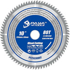 10-Inch 80-Tooth Circular Saw Blade,TCT ATB Framing Blade,30mm Bore (16, 20,25 and 25.4mm Reduction Rings Included) for Table Saws