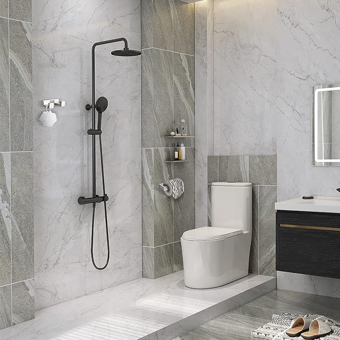 TNOMS Brushed Bathroom Hardware Accessories Set 4 Pieces Brushed Nickel Towel Bar Set, 23.6 Inch Towel Rack Set SUS304 Stainless Steel Bathroom Set,Wall Mounted