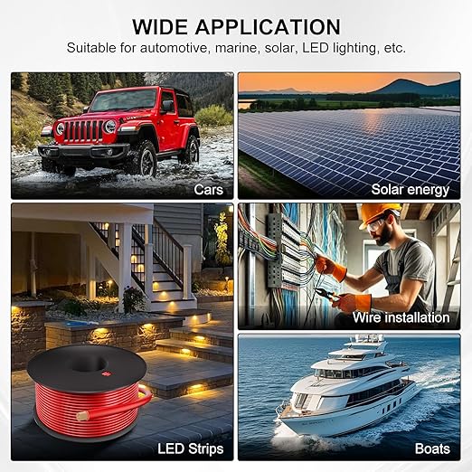 12 Gauge Electrical Wire 2 Pack Total 300ft-Black 150 ft and Red 150 ft Soft Flexible Copper-Clad Aluminum(CCA) 12 AWG PVC Wire for Lamp, Household Appliances RC Toys, Models, Auto, Electronics