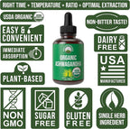 Ashwagandha Liquid Drops. USDA Organic Vegan Supplement. Extra Strength Ashwagandha Root Extract For Women, Men, Kids. With Adaptogens. Zero Sugar, Organic, Gluten Free Tincture Supplements.