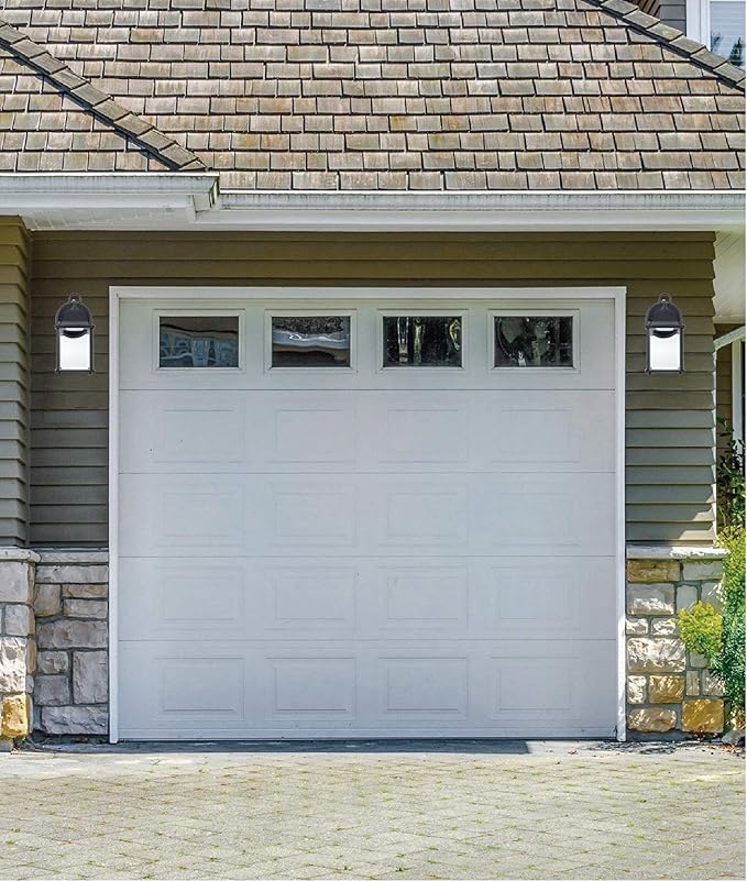 LIT-PaTH Dusk to Dawn Outdoor Wall Lantern, LED Wall Sconce, 5000K Daylight White, 9.5W, 800 Lumen, Aluminum Housing Plus Glass, Outdoor Rated, 2-Pack, Black