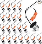 Zhengmy 20 Pcs E26 Socket Adapter, Medium Base Male Screw in Light Socket Pigtail for LED Recessed Lights