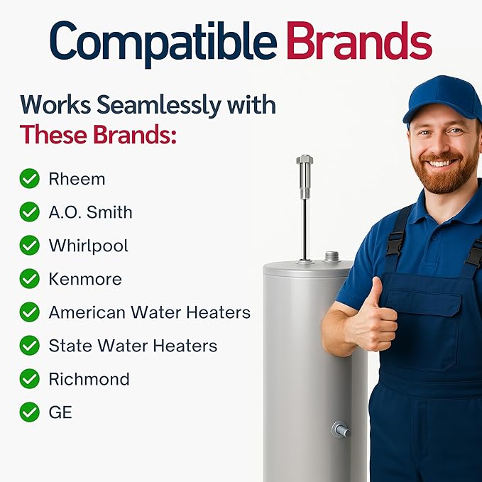 2 Pack Powered Anode Rod for Hot Water Heater (40-90 Gallon), 25-Year Warranty, Eliminates Rotten Egg & Sulfur Smell in 24 Hours, Stops Corrosion, Fast Installation, Titanium Built, Universal Fit