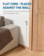 DEWENWILS 3 Outlet Extension Cord with Flat Plug, 3FT 16/3 Awg Grounded Power Cable for Indoor Use, SPT-3 Cord, White, ETL Listed, 2 Pack