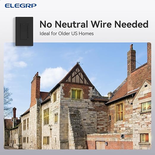 ELEGRP Digital Dimmer Light Switch for 300W Dimmable LED/CFL Lights and 600W Incandescent/Halogen, Single Pole/3-Way LED Slide Dimmer Light Switch, Wall Plate Included, UL Listed, 6 Pack, Matte Black