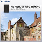 ELEGRP Digital Dimmer Light Switch for 300W Dimmable LED/CFL Lights and 600W Incandescent/Halogen, Single Pole/3-Way LED Slide Dimmer Light Switch, Wall Plate Included, UL Listed, 1 Pack, Matte Black