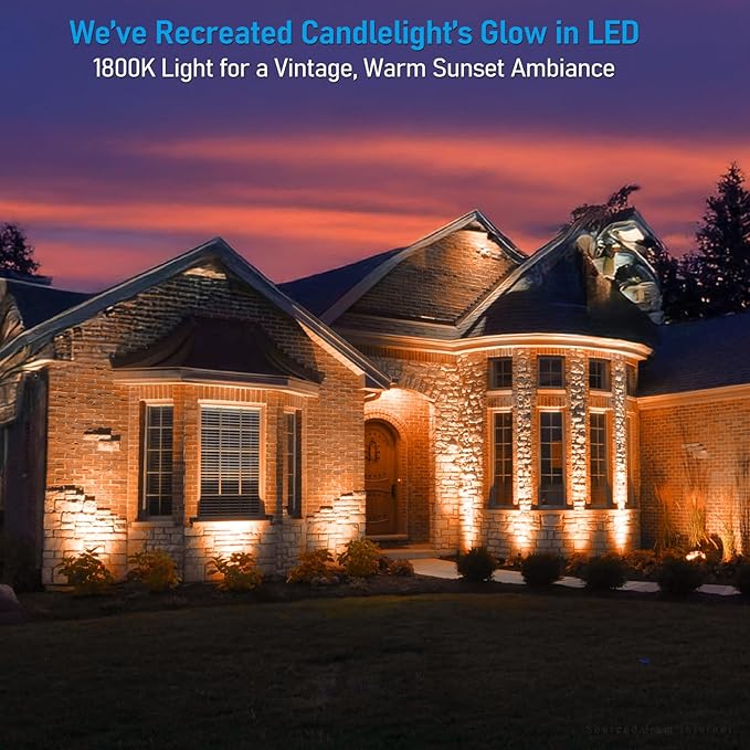 LEONLITE 8-Pack 12W/7.3W/3.7W Dimmable 5CCT LED Low Voltage Landscape Lights, Wall Wash Landscape Lighting Outdoor, 12V Landscape Spotlight, ETL, Aluminum, IP65 Waterproof