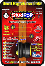 StudPoP® Original Smart Magnetic Stud Finder – No Batteries, No Calibration, 3X More Reliable, Perfect for Lath & Plaster, Metal Studs – Visual & Audible Indicator, Simple & Fun to Use – 1" Magnet