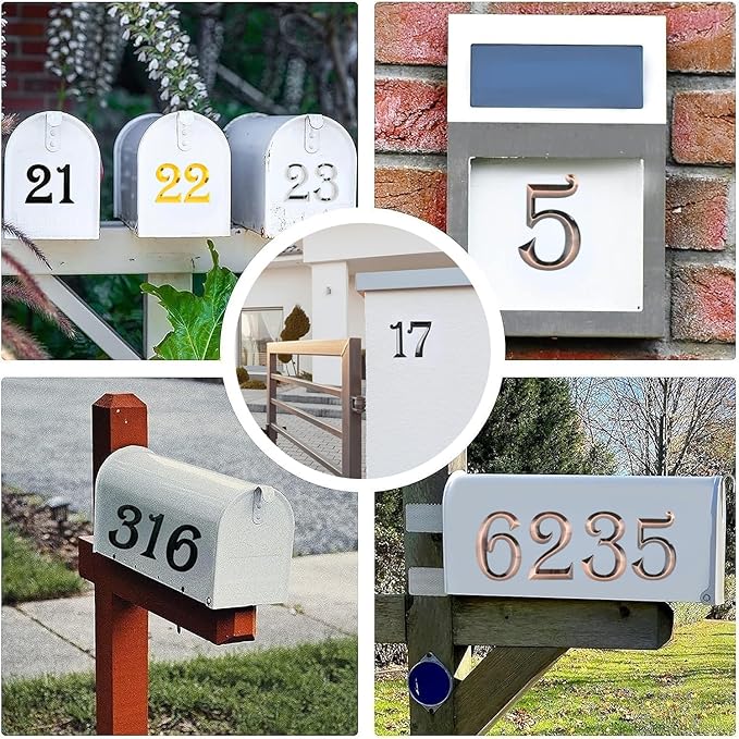 10Pcs Mailbox Numbers for outside 0-9, 2.75 inch 3D Self Adhesive Street Address House Door Numbers Signs for Apartment,Office,Cars,Mailboxes (Bronze)