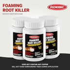 Roebic FRK Foaming Tree Root Killer, Chemical Septic System, Drain Field and Sewer Line Pipe Clog Remover and Root Destroyer, Safe for Bathroom Toilet, White Granules, 1 lb (Pack of 3)