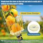 Fruit Picker Pole Tool – Ladder-Free Harvesting Aid, Safe for Elderly and Children, Durable Stainless Steel Design – Adjustable Long Pole Picker for Apples, Avocados, Oranges, Grapefruit, Plums, Pear