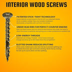 Velocity Interior 1 1/2 Wood Screws Contractor Pack (Size #10, 425 Pcs) – Self Tapping Screws with Phillips bits, Stick Tight Technology, Carbon Steel with Zinc Plating, Durable Storage Organizer