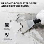 Mister Rui Drywall Tools, 7 Pieces Stainless Steel Putty Knife Set, Taping Knives, 10 in 1 Paint Scraper, Spackle Knife Set