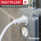 25 ft White Extension Cord 3 Prong for Indoor & Outdoor, 13 Amp White Outdoor Extension Cord 25 Foot, 16 AWG Electrical Cable SJTW for Landscaping, Lawn, Lamp, Home & Office - US Veteran Owned