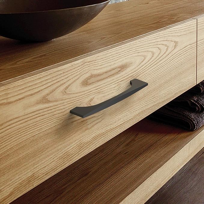 Asidrama 10 Pack 5 Inch(128mm) Matte Black Kitchen Cabinet Handles, Cabinet Pulls Kitchen Cabinet Hardware for Cupboard Drawer Pulls