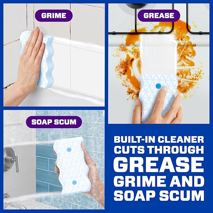 Mr. Clean Magic Eraser Foaming Sponge, All Purpose Cleaner, Dawn Cleaning Power, Wall Cleaner, Sneaker Cleaner, Oven Cleaner, Kitchen, Bathroom, Shower Cleaning Supplies, Scrubber, Ultra Foamy, 5ct