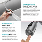 KRAUS Coda 2-Function Single Handle Pull Down Kitchen Faucet in Matte Black, KPF-1626MB