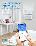 Midea 8,000 BTU Smart Inverter Air Conditioner Window Unit with Heat and Dehumidifier – Cools up to 350 Sq. Ft., Energy Star Rated, Quiet Operation, Electronic Controls, Remote Control, White