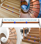 Stair Tread Template Tool - Stair Tread Gauge, Stair Tread Jig, Adjustable 7.67" to 49" in Length, Stair Tread Measuring Tool Suite for Stairs, Risers, Partitions, Shelf Scribe Layout