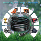 K KASONIC - 25 Ft Extension Cord with 3 Outlets, UL Listed 16/3 SJTW 3-Wire Grounded, 13A 125V 1625W for Indoor/Outdoor Use - Black