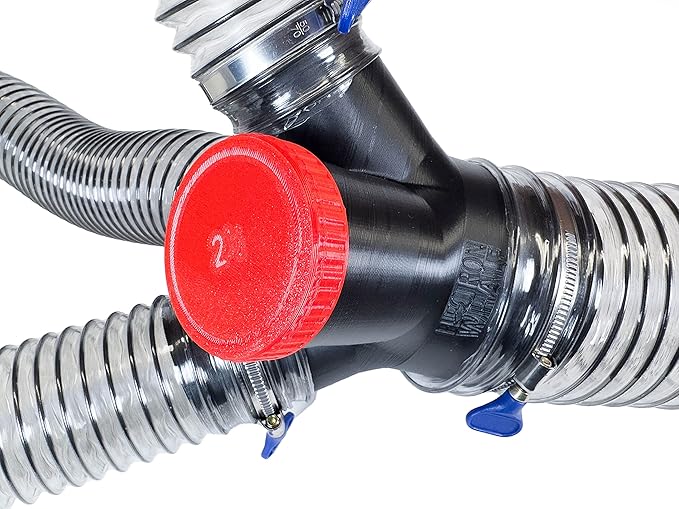 4" to 2-1/2" 4-Way Dust Collection Splitter Junction Fitting, Multi Port Fits Standard Hoses and Shop Vac Accessories, Dust Medusa