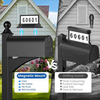 Solar Mailbox Light for Outside Post Mount - 3 Light Modes, Strongest Magnet, Dual-Sided, Waterproof Galvanized Steel, Easy Install, Medium Capacity, 20 x 8.8 x 7 inches, Black