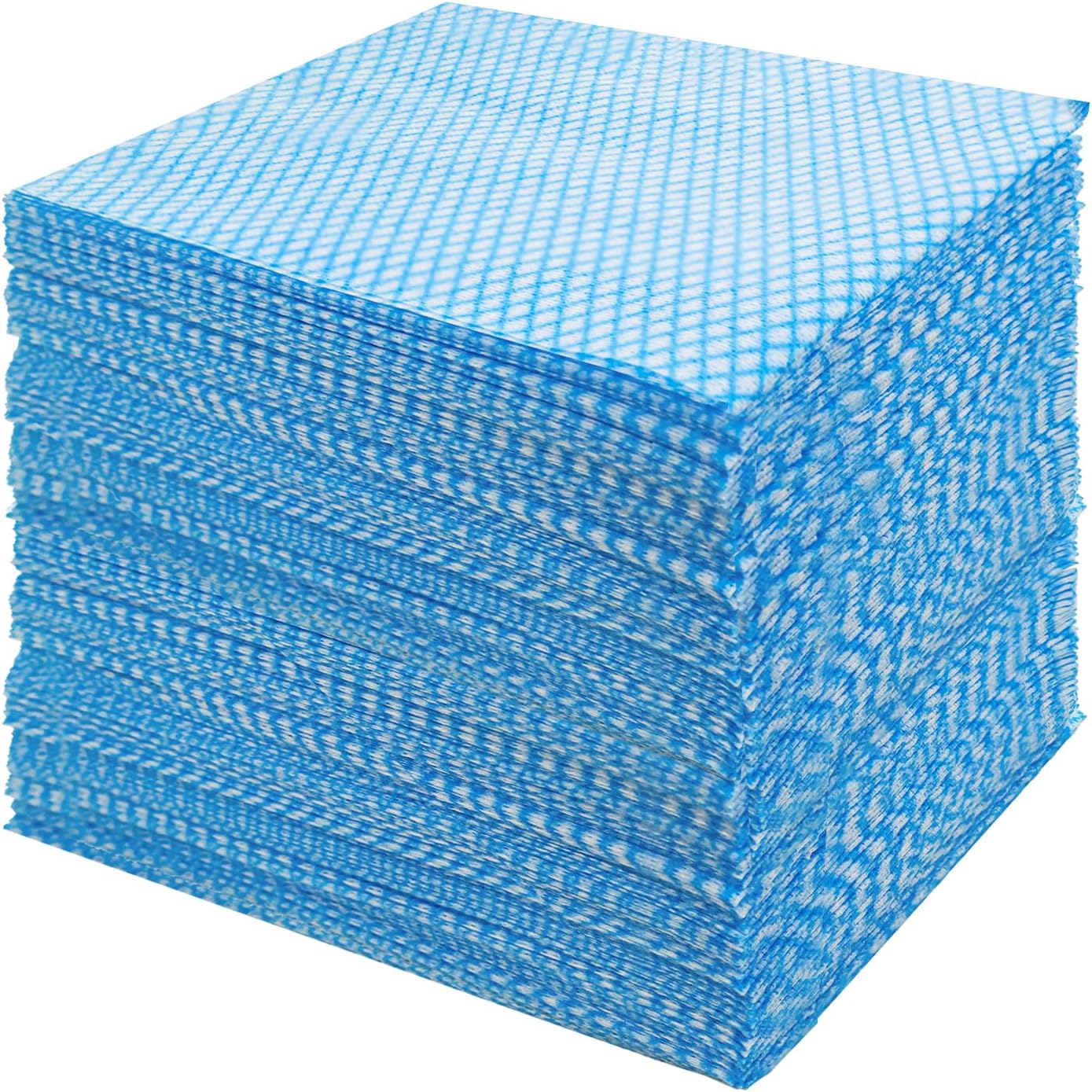 GUYUANGLO Disposable Dish Cloths Heavy Duty Disposable Cleaning Towels and Dish Cloths Dish Rags for Kitchen,13.78 x 15.75 inches- 100 Counts/Pack,Blue