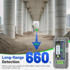 Laser Detector, Huepar Pro LCD & LED Laser Receiver LR300 for Laser Level -Green&Red Beams Outdoor, Compatible with Huepar & Pro Laser Levels with Pulse Mode, Up to 660Ft, IP65, Magnet, Clamp Included