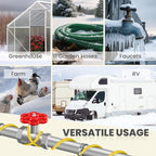 8 Ft Pipe Heat Cable for Water Pipe Freeze Protection, Self-Regulating Heat Tape for Metal and Plastic Pipes, Anti-Freeze Pipe Heating Trace System 6W/Ft 120V