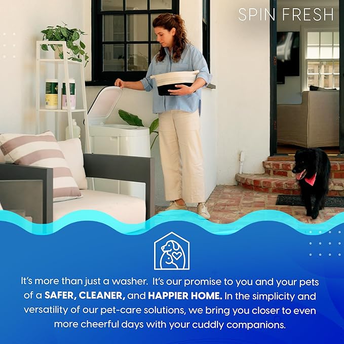 Pet Forge Spin Fresh Compact Washing Machine for Pet Items - Fully Automatic Portable Washer with 8 Pounds Capacity Top Load Spin Mini Washer for Pet Hygiene