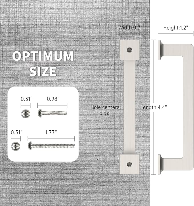 FILTA 3.75 Inch(96mm) Hole Centers Brushed Nickel Cabinet Pulls(Set of 10),Silver Cabinet Pulls Zinc Alloy Kitchen Cabinet Handles Cabinet Hardware for Cabinets Cupboard Drawer