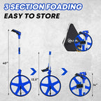 SILVEL 12 Inch Measuring Wheel, MAX9999FT Measuring Wheel in Feet and Inches, One key to Zero Rolling Tape Measuring Wheels, Blue