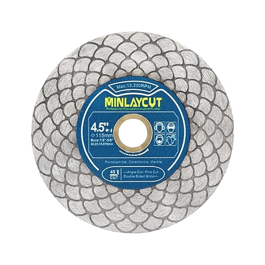 Diamond Tile Saw Blade 4-1/2" 115mm Cut Off Wheel for Cutting and Grinding Porcelain Ceramic Tile Marble Artificial Stone