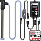 1800W Bathtub Titanium Immersion Water Heater with GFCI & Temp Control – Portable Submersible Heater for Above-Ground Pool, Baptismal Pool, Bucket, Spa, Inflatable Pool & Swimming Pool