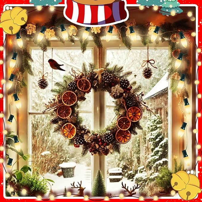 25 Pack White Christmas Light Bulbs,C9/E17 Base 7 Watt Glass Incandescent White Replacement Bulbs for Night Light,Christmas Candle Light Bulbs Great for Outdoor Indoor Holiday Christmas String Lights