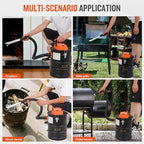 Ash Vacuum Cleaner -4 Gallon Fireplace Ash Vac with 800w Powerful Hose Non-Woven Dust Separator | Dry Stove Vacuum for Fireplaces Pellet Grill Wood Stove Fire Pits Orange