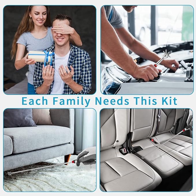 2 Pieces 20LBs Telescoping Magnetic Pickup Tool, with Pen Clip Design, Magnet Stick Rod Extendable 7" to 30.5" for Men, Birthday, Father's Day, Christmas Gift